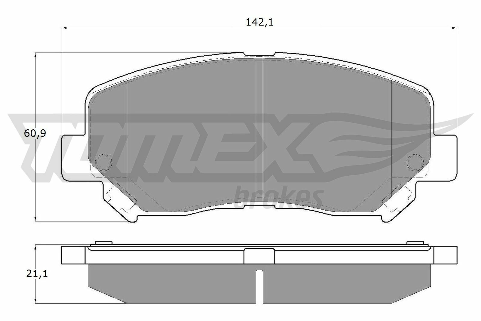 Sada brzdových destiček, kotoučová brzda TOMEX Brakes